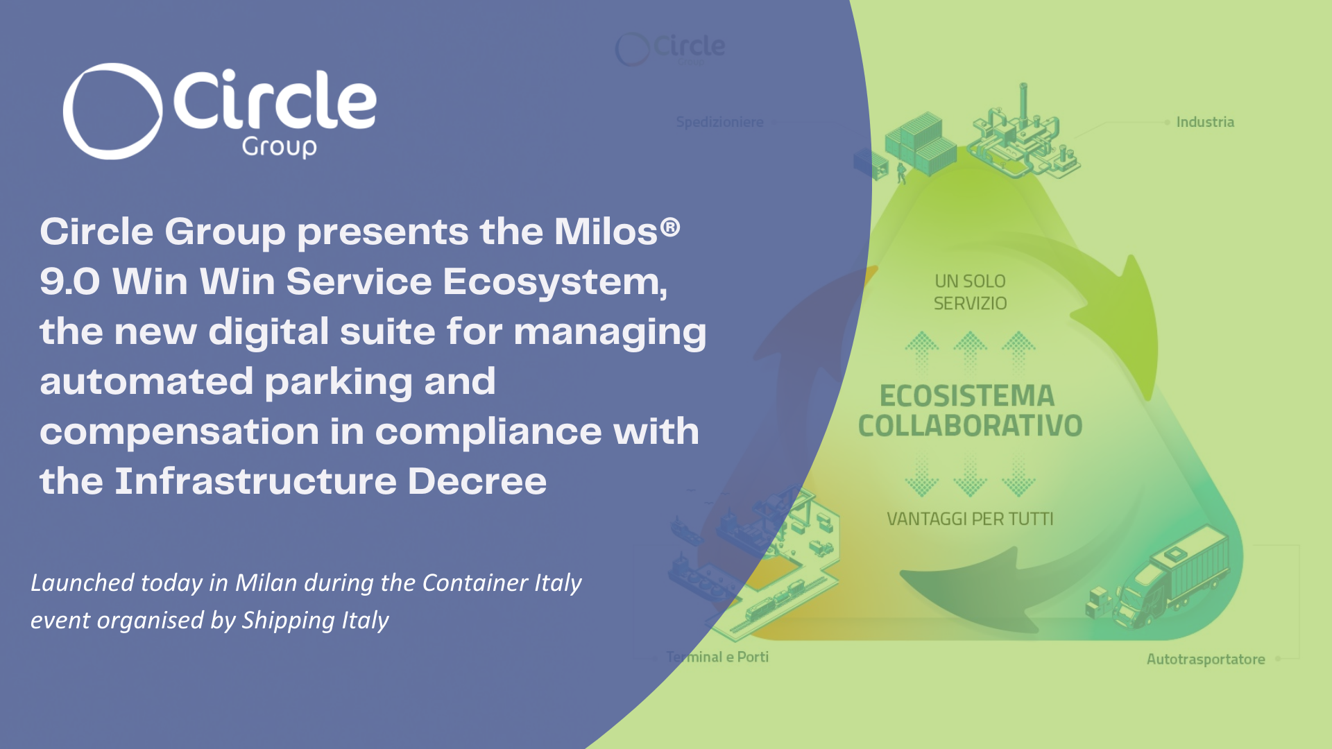 Circle Group presents the Milos® 9.0 Win Win Service Ecosystem, the new digital suite for managing automated parking and compensation in compliance with the Infrastructure Decree
